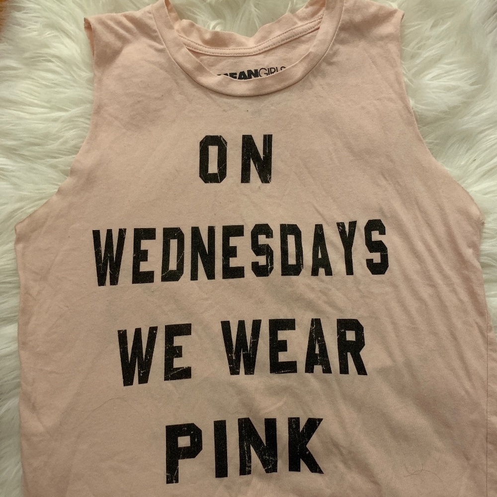baby pink mean girls bro tank / muscle tee